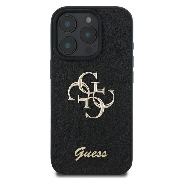 Guess case for iPhone 16 Pro Max 6,9&quot; GUHCP16XHG4SGK black hardcase Fixed Glitter Big 4G 3666339328474