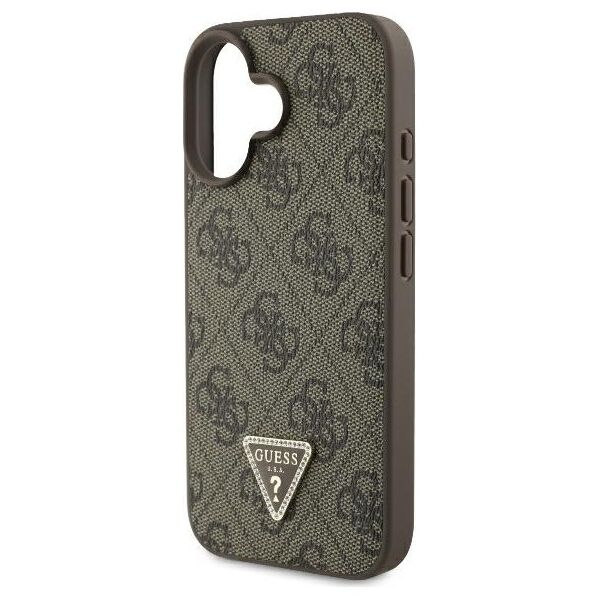 Guess case for iPhone 16 Plus 6,7&quot; GUHCP16MP4TDPW Leather 4G Triangle Strass brown MagSafe 3666339327415