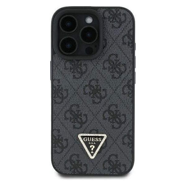 Guess case for iPhone 16 Pro 6,3&quot; GUHCP16LP4TDSCPK Leather Metal Logo Strass Crossbody black 3666339328627