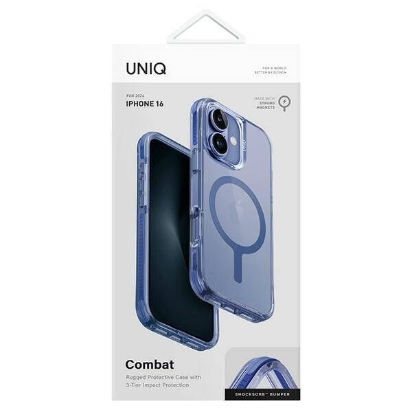 Case IPHONE 16 UNIQ Combat Magclick Charging Pearl blue 8886463689479