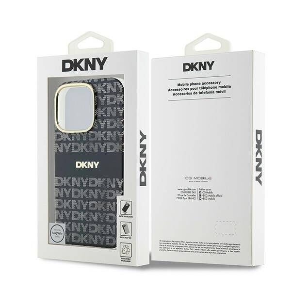 Original Case IPHONE 16 PRO MAX DKNY Hardcase Repeat Texture Pattern With Stripe (DKHMP16XHRHSEK) black 3666339335533