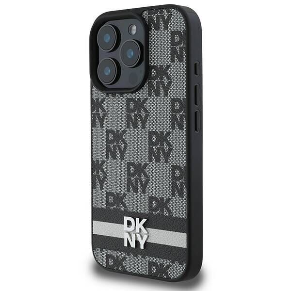 Original Case IPHONE 16 PRO DKNY Hardcase Checkered Pattern & Printed Stripes (DKHCP16LPCPTSSK) black 3666339334123