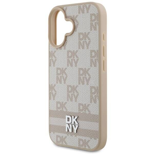 Original Case IPHONE 16 DKNY Hardcase Checkered Pattern & Printed Stripes (DKHCP16SPCPTSSP) pink 3666339334222