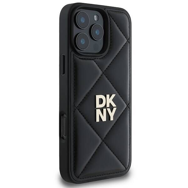 Original Case IPHONE 16 PRO MAX DKNY Quilted Stack Logo (DKHCP16XPQDSLK) black 3666339333492