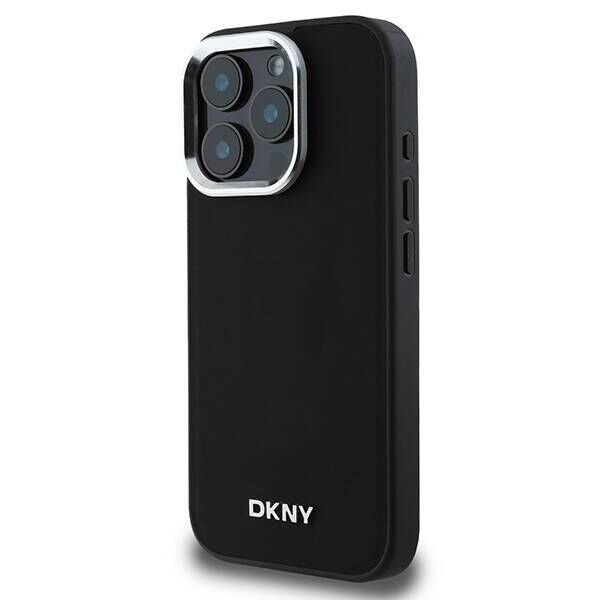 Original Case IPHONE 16 PRO DKNY Hardcase Plain Silver Logo MagSafe (DKHMP16LPSCMCLK) black 3666339333249