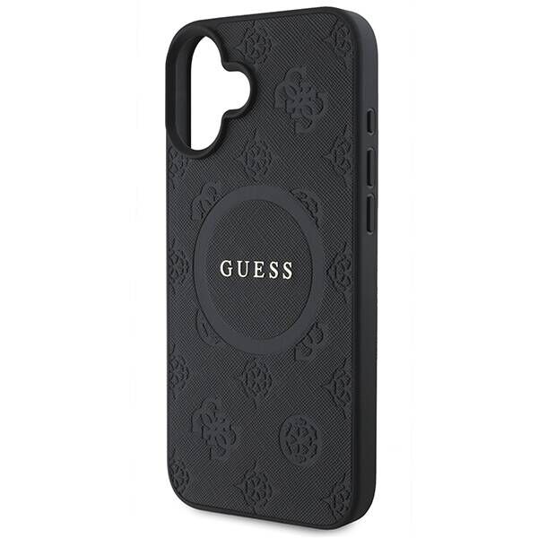 Original Case IPHONE 16 Guess Hardcase Saffiano Peony Classic Logo MagSafe (GUHMP16SPSAPSMEK) black 3666339327798