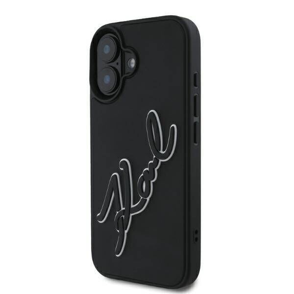 Original Case IPHONE 16 Karl Lagerfeld Hardcase 3D Rubber Signature (KLHCP16S3DRKSDLK) black 3666339319922