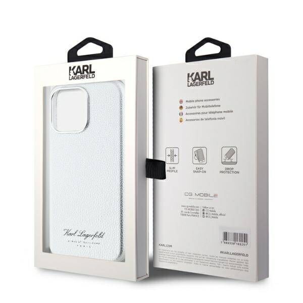 Original Case IPHONE 16 PRO MAX Karl Lagerfeld Hardcase Hotel RSG (KLHCP16XPGWCMKHG) gray 3666339319519