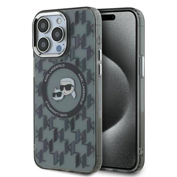 Original Case IPHONE 15 PRO Karl Lagerfeld IML Monogram Karl&Choupette Head MagSafe (KLHMP15LHMCKMHK) black 3666339284909