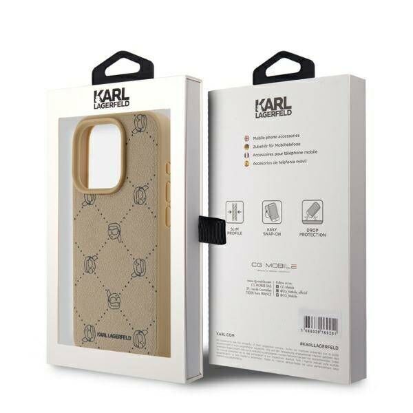 Original Case IPHONE 15 PRO Karl Lagerfeld Karl Head MagSafe (KLHMP15LPGKHPHE) beige 3666339252809