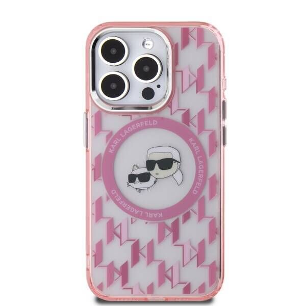 Original Case IPHONE 15 PRO MAX Karl Lagerfeld IML Monogram Karl&Choupette Head MagSafe (KLHMP15XHMCKMHP) pink 3666339285050