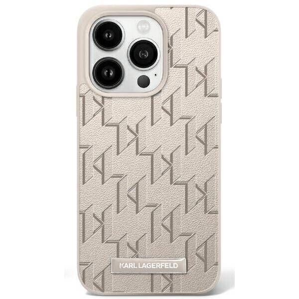 Original Case IPHONE 16 PRO MAX Karl Lagerfeld Hardcase Hot Stamp MagSafe (KLHMP16XPKHPORPE) beige 3666339318598