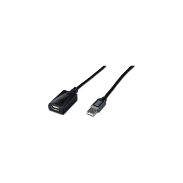 Kabel USB Digitus USB-A - USB-A 20 m Czarny (DA73102)