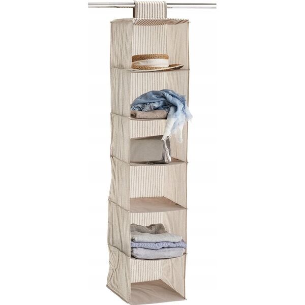 Zeller Clothes organizer STRIPES πτυσσόμενη ντουλάπα, ανοιχτό γκρι, 6 επιπέδων, ZELLER 13429153 4003368146508