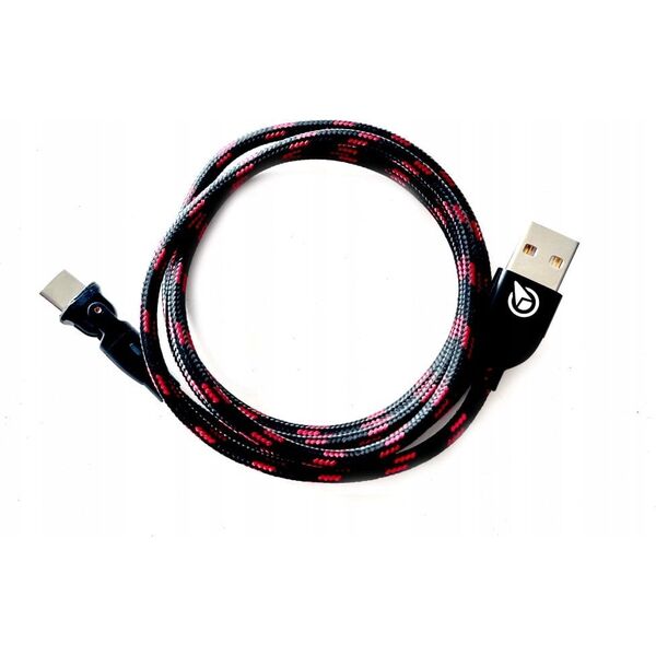 Kabel USB . YANOSIK KABEL TYP-C ROTATE CZARNY/CZERONY + LOGO