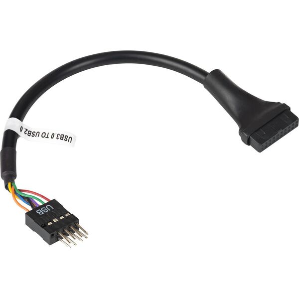 Akyga USB 19 pin - USB 9 pin, 0.2m, Czarny (AK-CA-75)