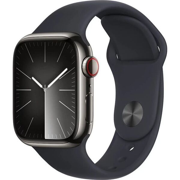 Smartwatch Apple Watch 9 GPS + Cellular 41mm Graphite Stainless Steel Sport M/L Grafitowy  (MRJ93QP/A)