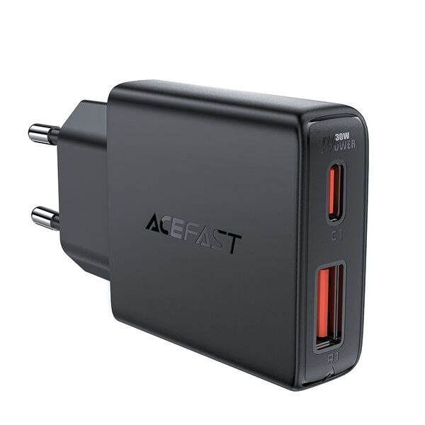 Acefast Charger Type-C, USB, for EU Plug, PD30W, GaN - Acefast (A69) - Black 6974316282709 έως 12 άτοκες Δόσεις