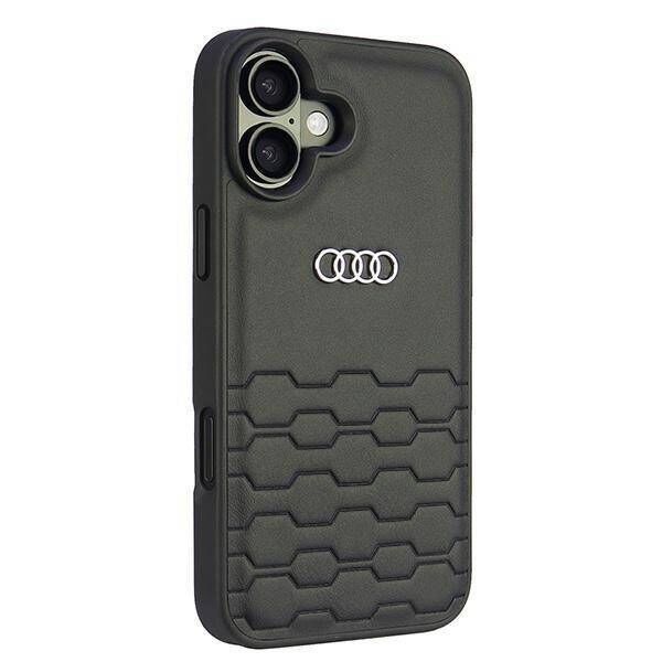 Original Case IPHONE 16 PLUS Audi Synthetic Leather (AU-TPUPCIP16M-GT/D2-BK) black 6955250228435