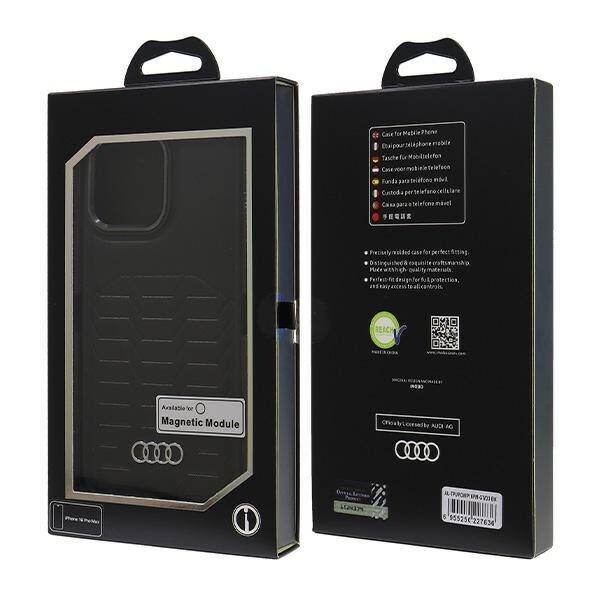 Original Case IPHONE 16 PRO MAX Audi Synthetic Leather (AU-TPUPCMIP16PM-GT/D3-BK) black 6955250227636