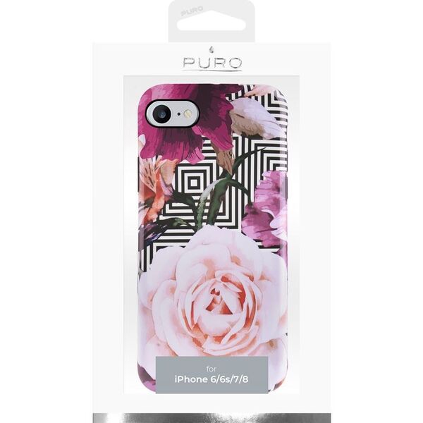 PURO Glam Geo Flowers Apple iPhone SE 2022/SE 2020/8/7/6s (Pink Peonies) PUR047PNK 8033830276194