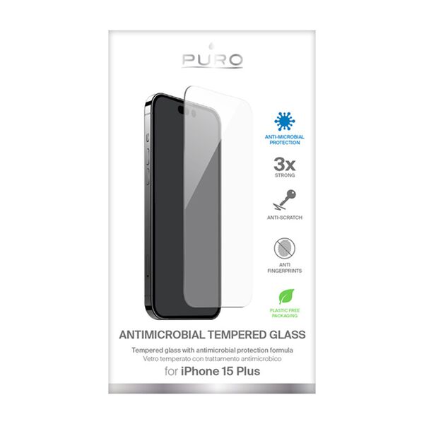 PURO Anti-Bacterial Glass Apple iPhone 15 Plus / 14 Plus PUR771 8018417455933