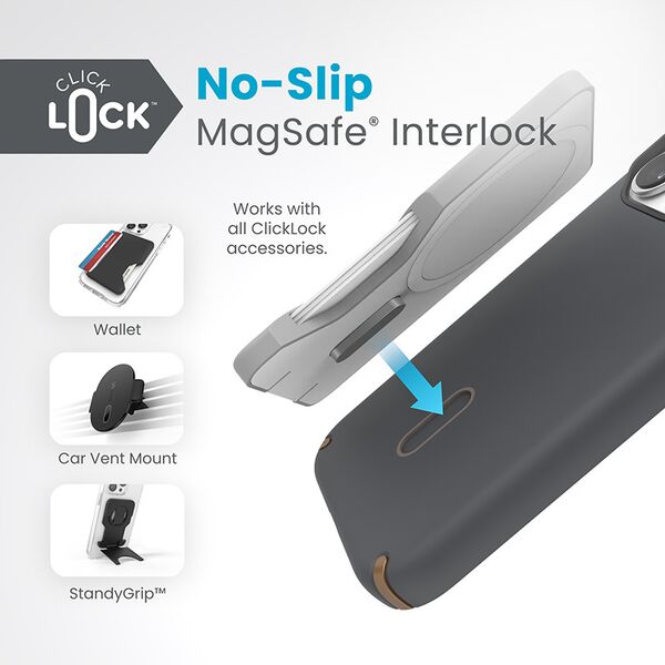 Speck Presidio2 Pro ClickLock & MagSafe Apple iPhone 15 Pro (Charcoal Grey/Cool Bronze) SPK571 840168532964