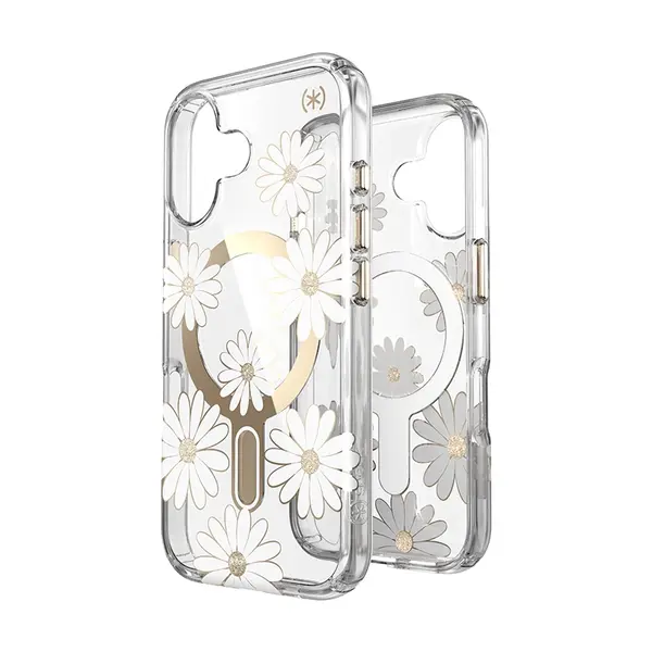 Case Speck Presidio Lux ClickLock & MagSafe Apple iPhone 16 (Sunshine Daisies / Clear / Gold) SPK615 840168542345