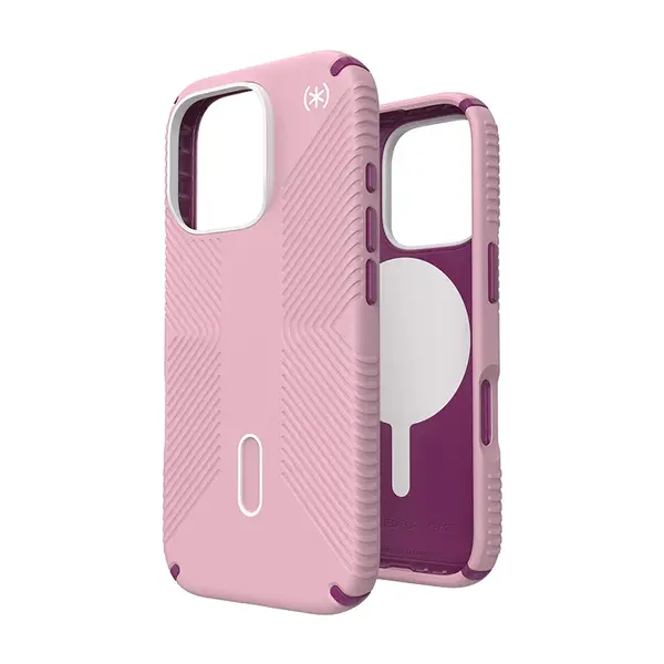 Case Speck Presidio2 Grip ClickLock & MagSafe Apple iPhone 16 Pro (Wednesday Pink / Boysenberry Purple / White) SPK657 840168540815