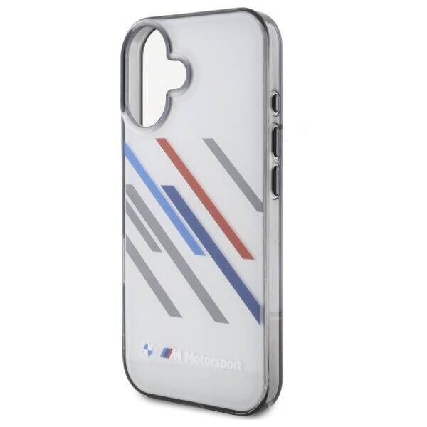 Original Case IPHONE 16 BMW Hardcase Motosport IML Random Stripes (BMHCP16S23HTRAG) gray 3666339325367