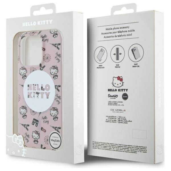 Original Case IPHONE 16 PRO Hello Kitty Hardcase IML All Over Paris MagSafe (HKHMP16LHAOPP) pink 3666339337209