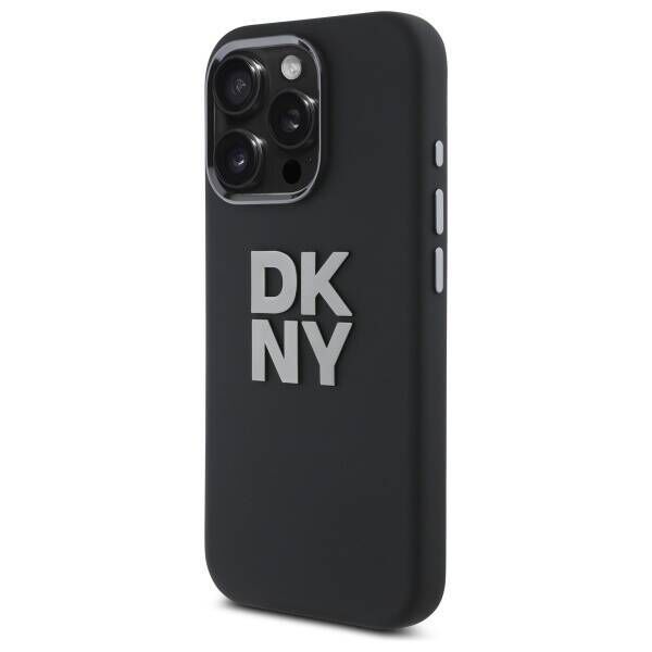 Original Case IPHONE 16 PRO MAX DKNY Hardcase Liquid Silicone Metal Logo (DKHCP16XSMCBSK) black 3666339334734