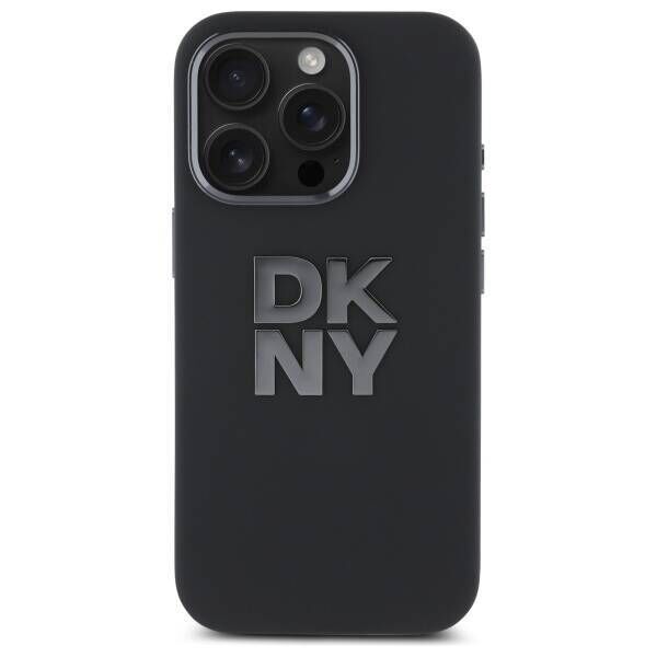 Original Case IPHONE 16 PRO MAX DKNY Hardcase Liquid Silicone Metal Logo (DKHCP16XSMCBSK) black 3666339334734