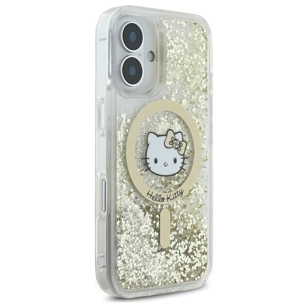 Original Case IPHONE 16 Hello Kitty Hardcase Liquid Glitter Fever MagSafe (HKHMP16SLGDIH) gold & white 3666339322304