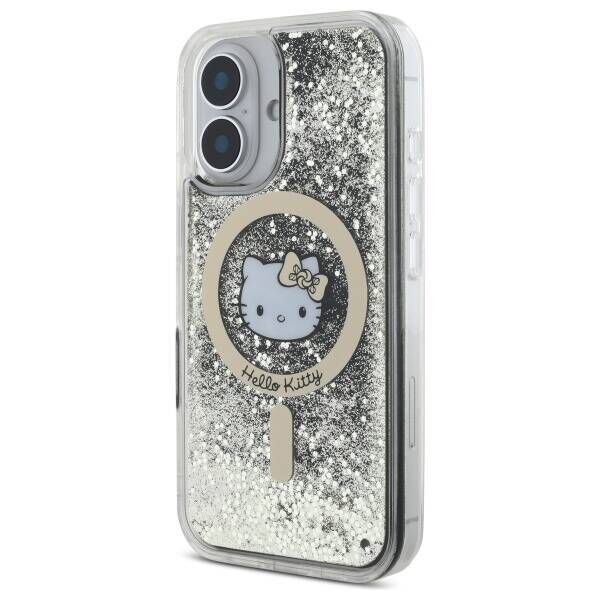 Original Case IPHONE 16 Hello Kitty Hardcase Liquid Glitter Fever MagSafe (HKHMP16SLGDIK) black-gold 3666339337469