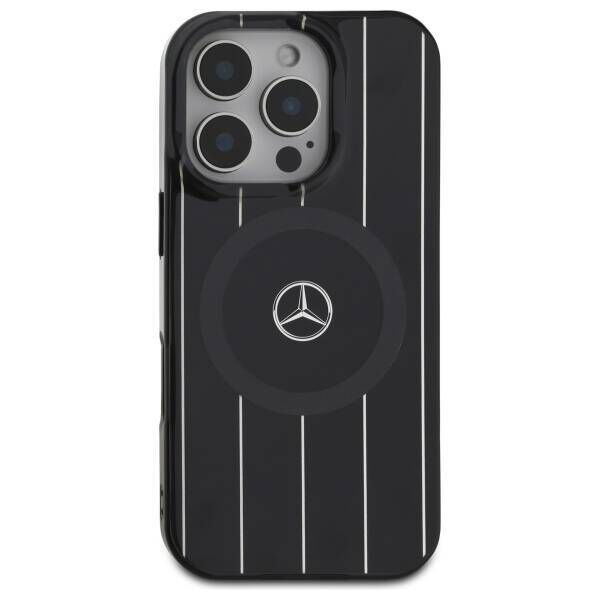 Original Case IPHONE 16 PRO MAX Mercedes Hardcase MB Double Layer Crossed Lines MagSafe (MEHMP16X23HRSK) black 3666339326678