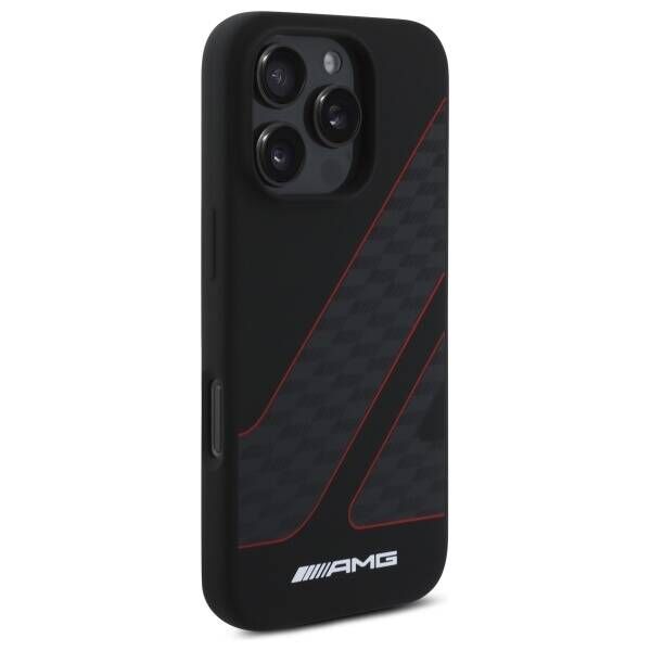 Original Case IPHONE 16 PRO AMG Hardcase Checkered Flag Pattern MagSafe (AMHMP16L2SCFR) black 3666339345785