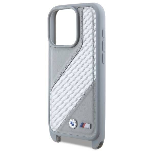 Original Case IPHONE 16 PRO BMW Hardcase M Edition Carbon Stripe & Strap (BMHCP16L23PSCCG) gray 3666339324346