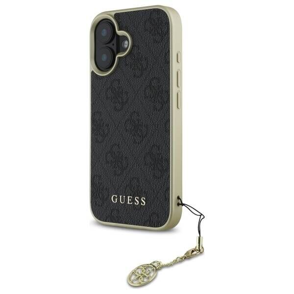 Original Case IPHONE 16 Guess Hardcase 4G Charms Collection (GUHCP16SGF4GGR) black 3666339345969