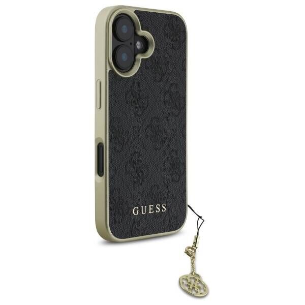 Original Case IPHONE 16 Guess Hardcase 4G Charms Collection (GUHCP16SGF4GGR) black 3666339345969