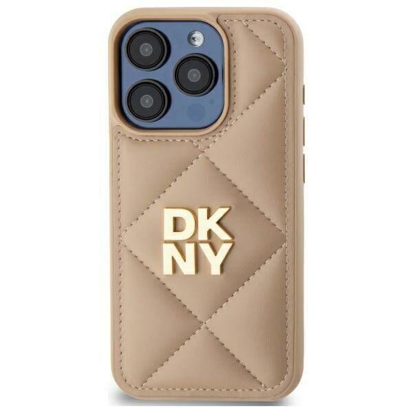 Original Case IPHONE 14 PRO DKNY Quilted Stack Logo (DKHCP14LPQDSLE) beige 3666339261078