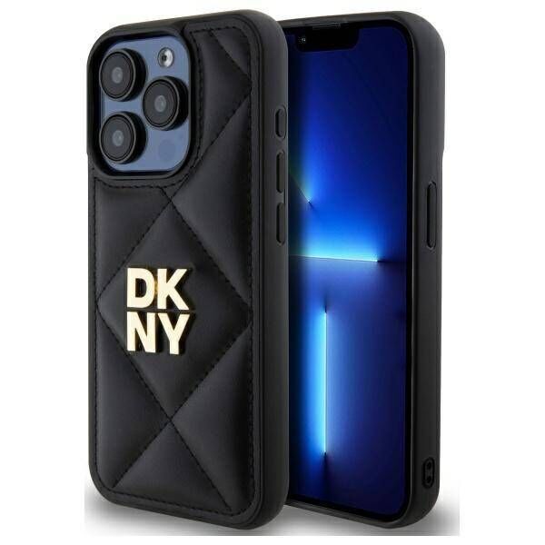 Original Case IPHONE 15 PRO DKNY Quilted Stack Logo (DKHCP15LPQDSLK) black 3666339260972