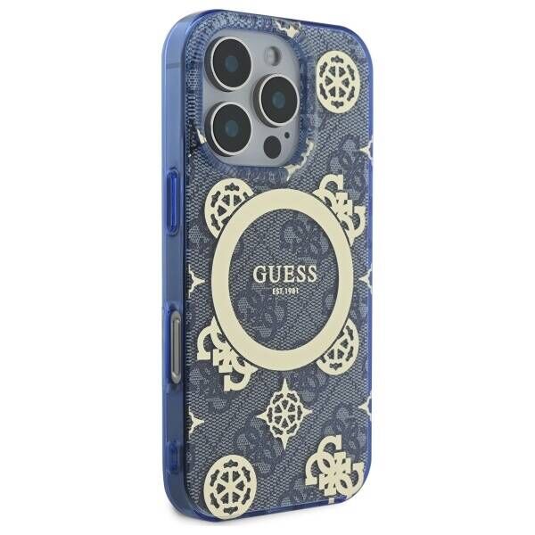 Original Case IPHONE 16 PRO MAX Guess Hardcase IML Peony On 4G Background MagSafe (GUHMP16XH4PYEEB) blue 3666339300234