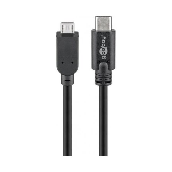 Kabel USB Goobay microUSB - USB-C 1 m Czarny (JAB-2242228)