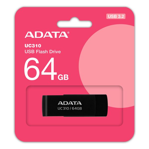 Adata Memory Stick 64GB, USB 3.2 - Adata (UC310-64G-RBK) - Black 4711085941930 έως 12 άτοκες Δόσεις