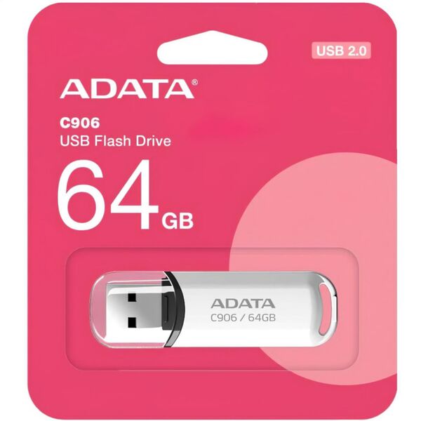 Adata Memory Stick 64GB, USB 2.0 - Adata (AC906-64G-RWH) - White 4711085945518 έως 12 άτοκες Δόσεις