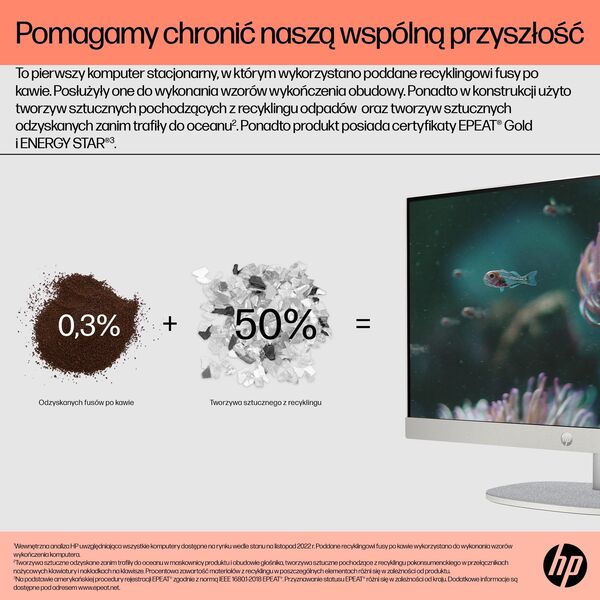 Komputer HP AiO HP  24-cr0184nw Ryzen 5-7520/23.8" FHD IPS/16GB/SSD 512GB/keyboard+mouse/DOS white