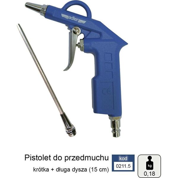 Adler ADLER PISTOLET DO PRZEDMUCHIWANIA 2cm+15cm MAR0211.5 8690138 5902557211647