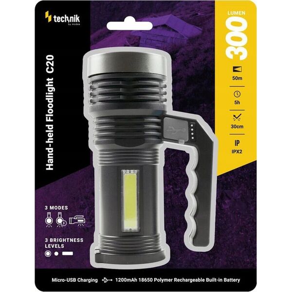 Technik Camping Lamp C20 nabíjecí svítilna s madlem 300lm čelní a boční LED