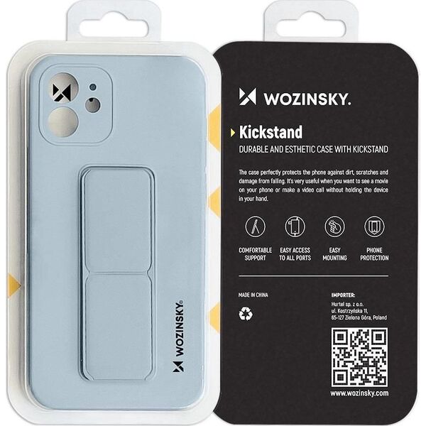 Wozinsky Wozinsky Kickstand Case elastyczne silikonowe etui z podstawką Samsung Galaxy A72 4G szary 9598990 9145576226568